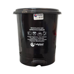 Papelera Redonda De Pedal 12L Colplast