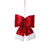 Moño Decorativo de Navidad Rojo Felpado 33x35cm