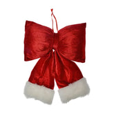Moño Decorativo de Navidad Rojo Felpado 21x25cm