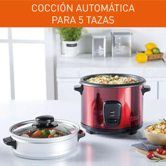 Olla Arrocera IMUSA 5 Tazas Acero Roja