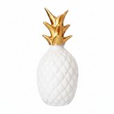 Piña Decorativa Minimalista - Blanco y Oro