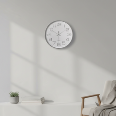 Reloj de Pared Ejecutivo - Acabado Metalizado Silver 30 CM