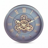 Reloj de Pared Grand Classic - Azul Medianoche y Engranajes Dorados 35 CM