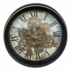 Reloj de Pared Industrial Antique - Engranajes y Números Romanos 31 CM