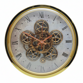Reloj de Pared Prestige - Engranajes en Oro y Plata 33 CM