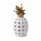 Piña Decorativa Hojas Doradas