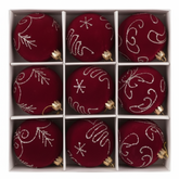 Bolas de navidad de color rojo con diseños X9