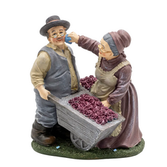 Figura Decorativa de Abuelitos con Carretilla 20cm