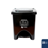 Papelera Cuadrada Pedal 22L Colplast
