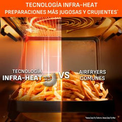 Freidora de Aire IMUSA Easy Fry Turbo 6L, Tecnología Infra Heat, Negra