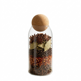Recipiente de Vidrio Premium con Tapa de Corcho Esférica - Estilo Nórdico 1400ML