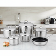 Set De Ollas 12 Piezas En Acero Inoxidable