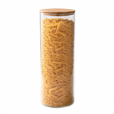 Recipiente Premium de acrilico con Tapa Natural estilo bambu 1.450ML