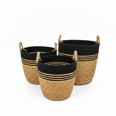 Set x3 Canastos de Yute Negro
