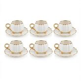 Set de Pocillos Estilo Calabaza con Patitas y Bordes Dorados (6 Puestos)
