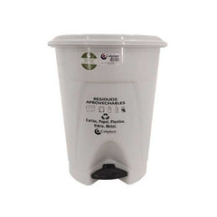 Papelera Redonda De Pedal 25L Blanca Colplast