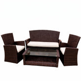 Sala Rattan Wengue En Mimbre Sintetico