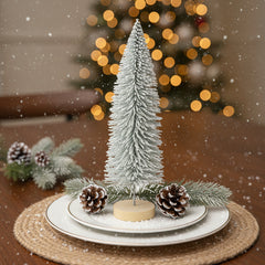Árbol de Navidad Artificial Decorativo con Efecto Nevado Mediano
