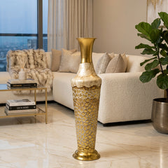 Florero de Piso Dorado Texturizado 67x18cm