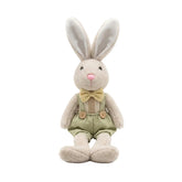Muñeco Conejo de Pascua Navidad Overol Verde 30cm