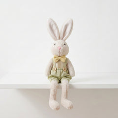 Muñeco Conejo de Pascua Navidad Overol Verde 30cm