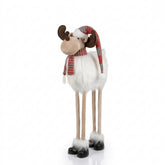 Reno Navideño de Pie de Patas Largas con Gorro 60cm
