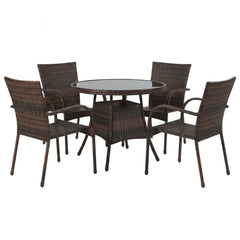 Juego de comedor exterior de 5 Cafe con Negro