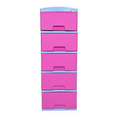Mueble Organizador Rattan X 5 Cajoneros Color Fucsia Rimoplast