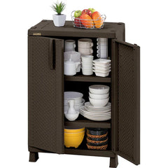 Armario Mediano Apariencia Rattan Wengue / Rimax