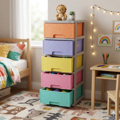 Practimueble Pequeño X 5 Cajones Rattan Pastel 1172