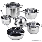 Bateria 12 Piezas Acero Inoxidable Con Tetera