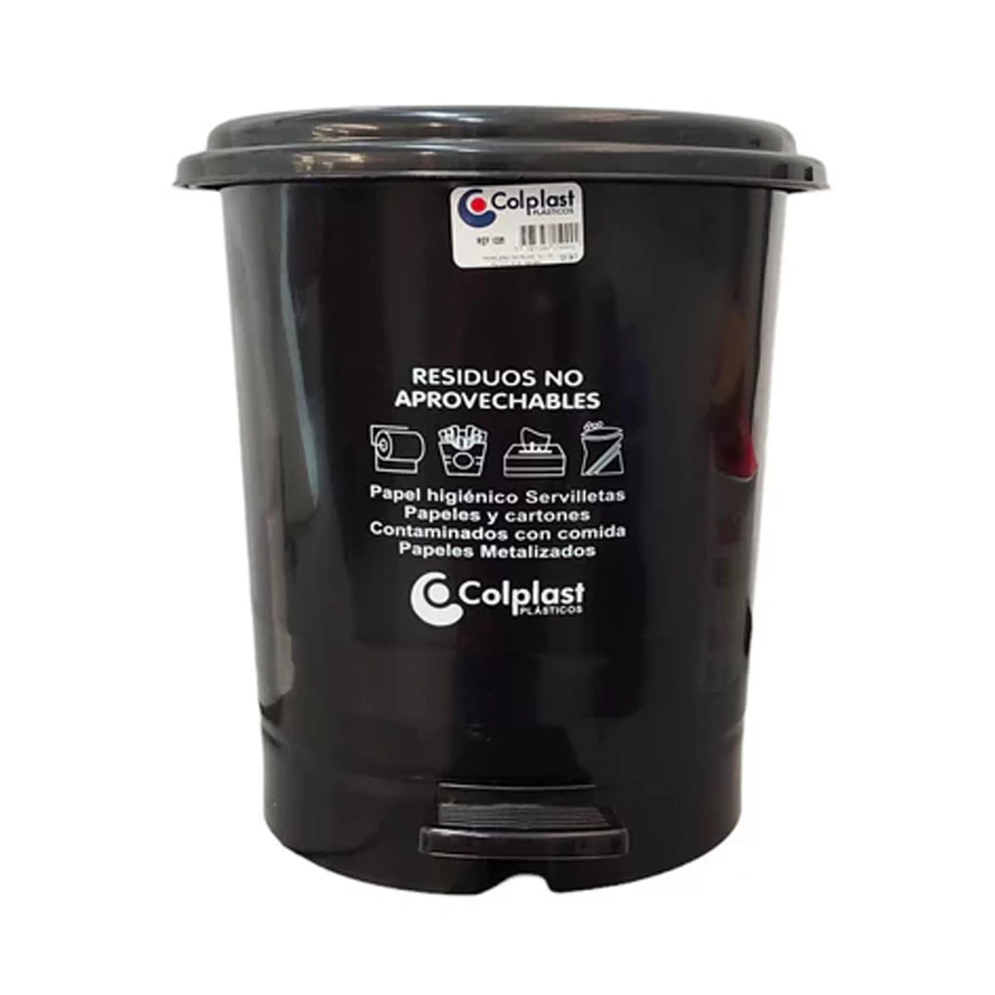 Papelera Redonda De Pedal 12L Colplast