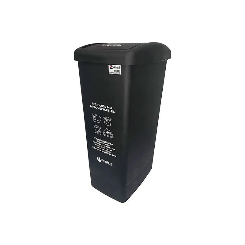 Papelera Tapa Plana 55L Color Surtido Colplast