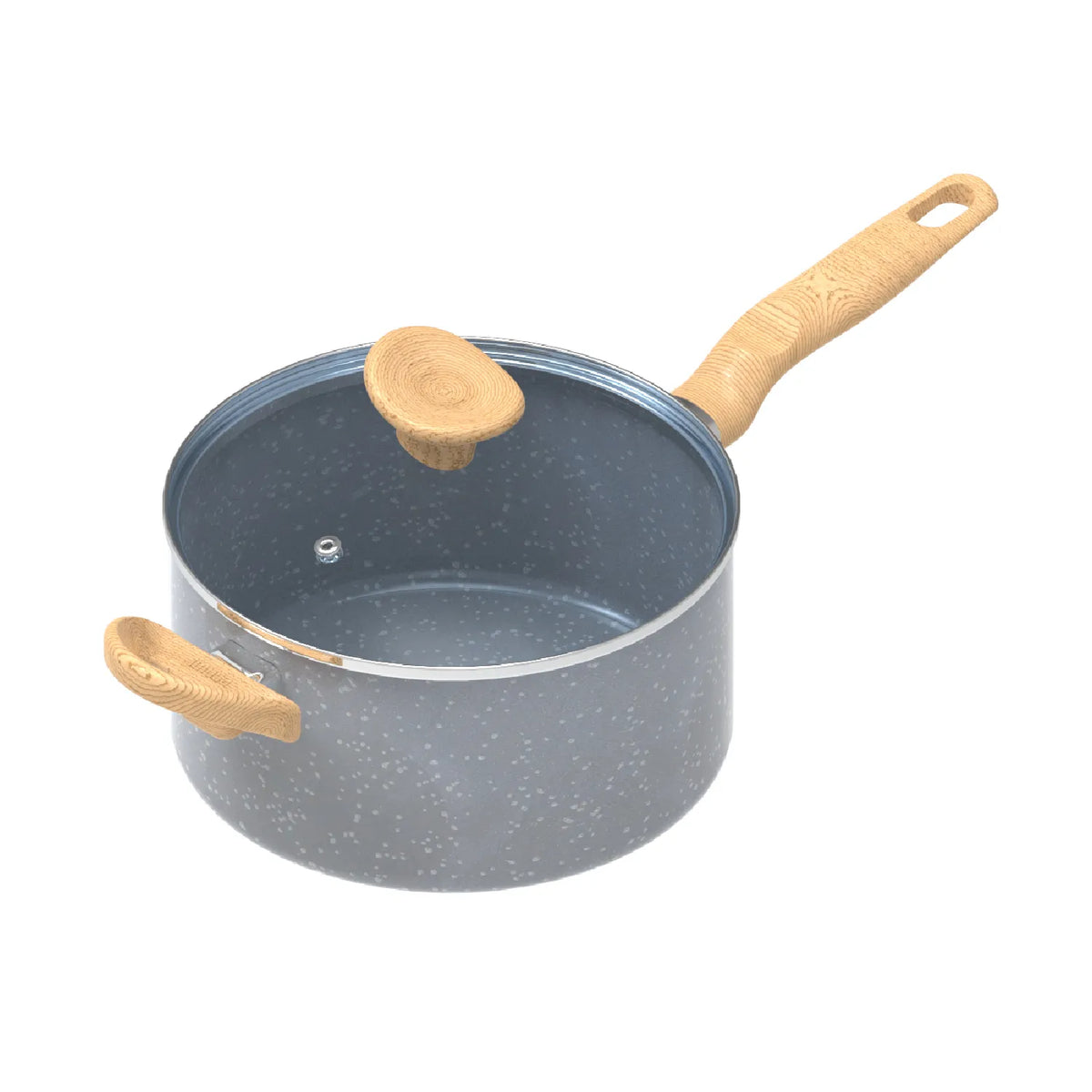 Perol Pastelero IMUSA Natural Stone de 20cm con Tapa de Vidrio