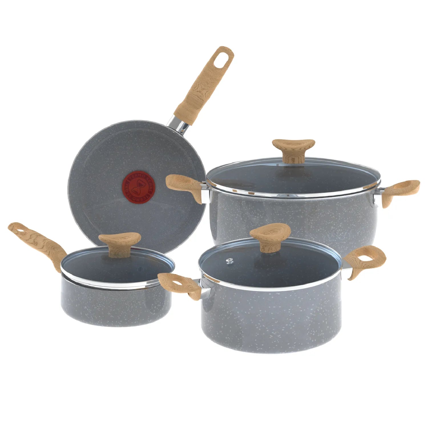 Batería de Cocina IMUSA Natural Stone 7 Piezas Antiadherente