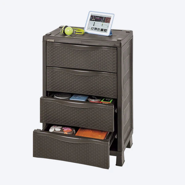 Armario Cajonero Apariencia Rattan Wengue / Rimax