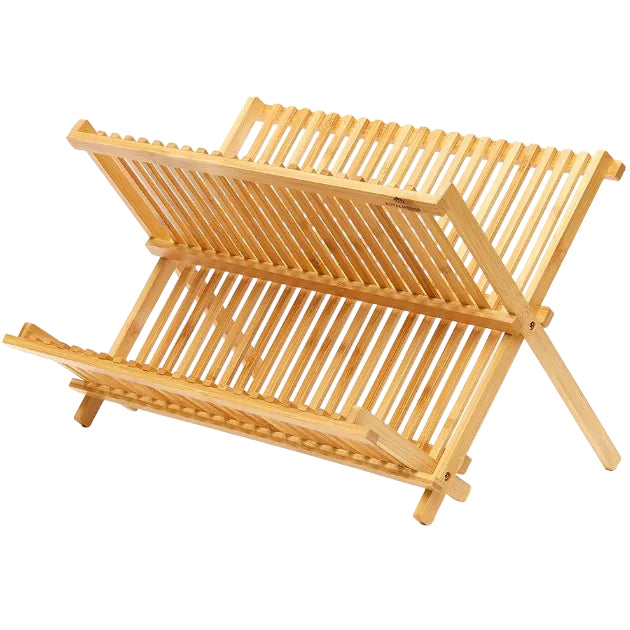 Escurridor de platos de bambú natural