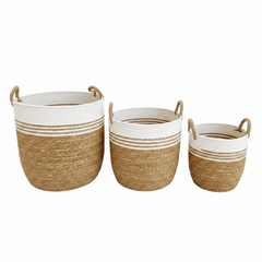 Set x3 Canastos Organizadores en Yute Natural