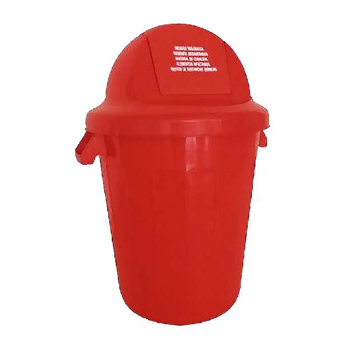 Basurero 120L Tapa Tipo Cupula Rojo Colplast