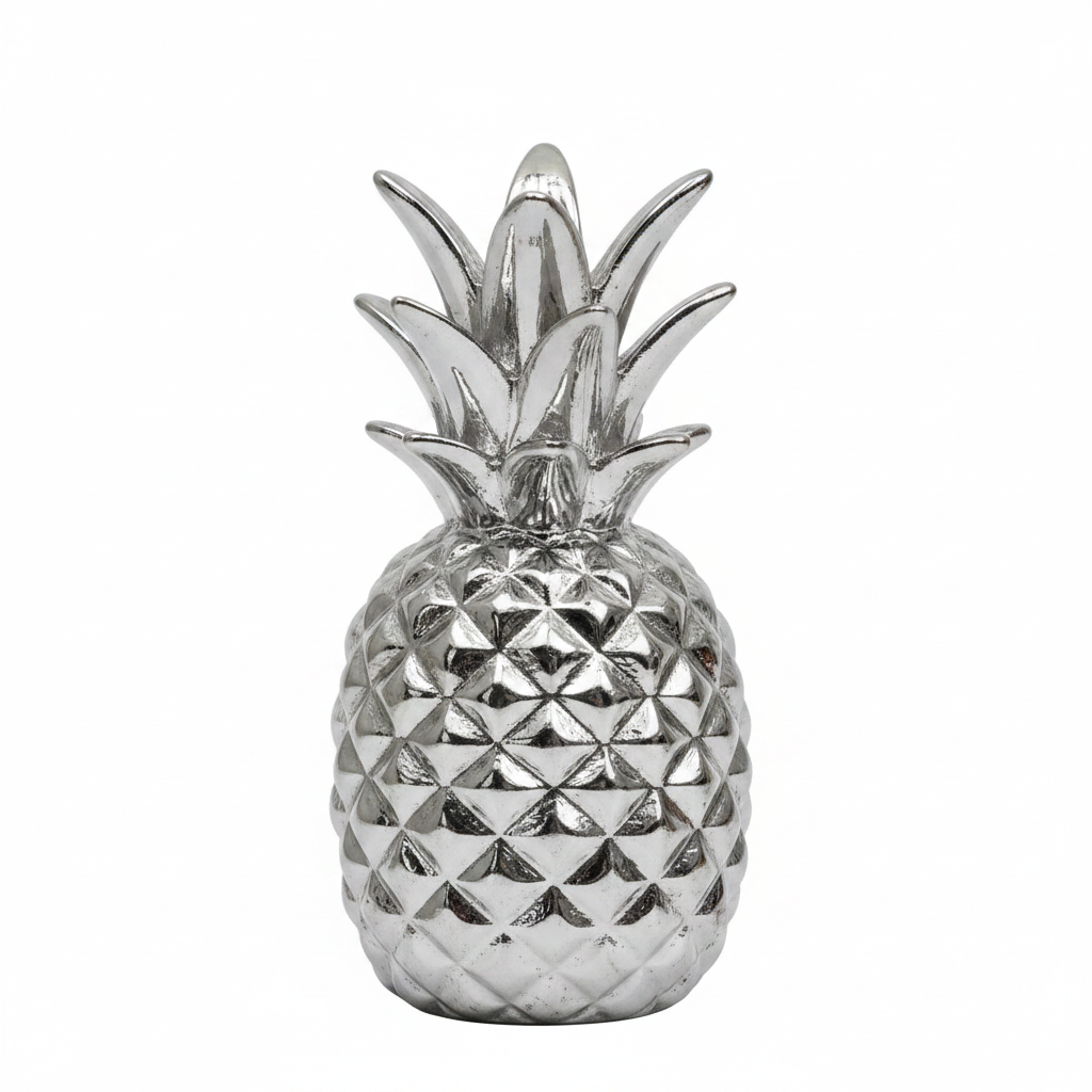 Piña Decorativa Silver Glass