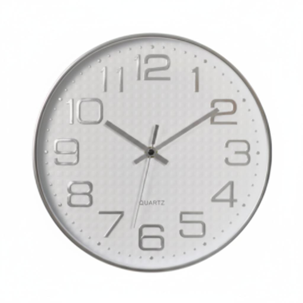 Reloj de Pared Ejecutivo - Acabado Metalizado Silver 30 CM