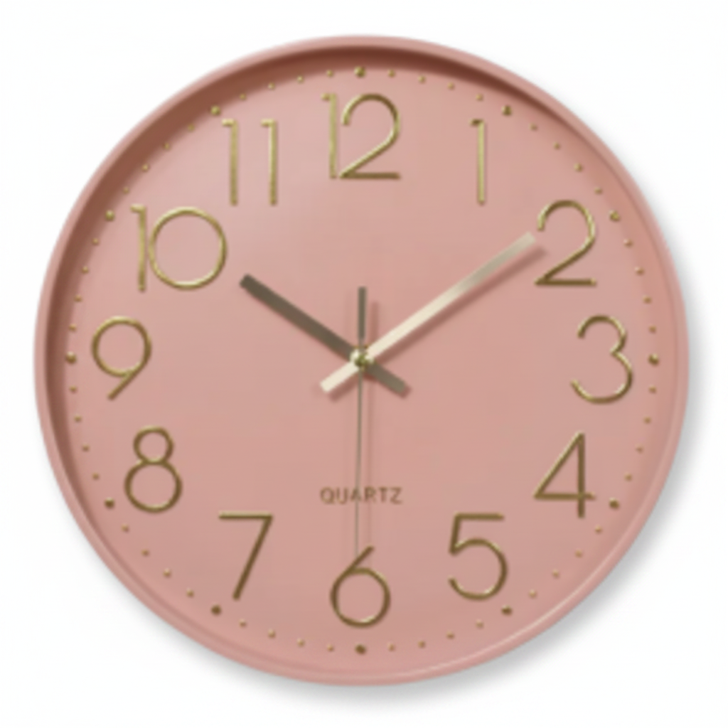 Reloj de Pared Glamour - Rosa Pastel y Dorado 320 CM