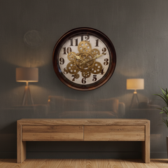 Reloj de Pared Vintage - Diseño Industrial de Engranajes 35 CM