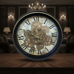 Reloj de Pared Industrial Antique - Engranajes y Números Romanos 31 CM