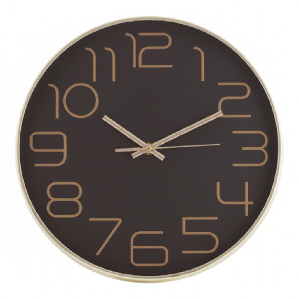 Reloj de Pared Minimalista Luxury - Negro y Dorado 30 CM