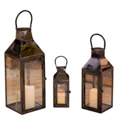 Set Lampara Velas Negro