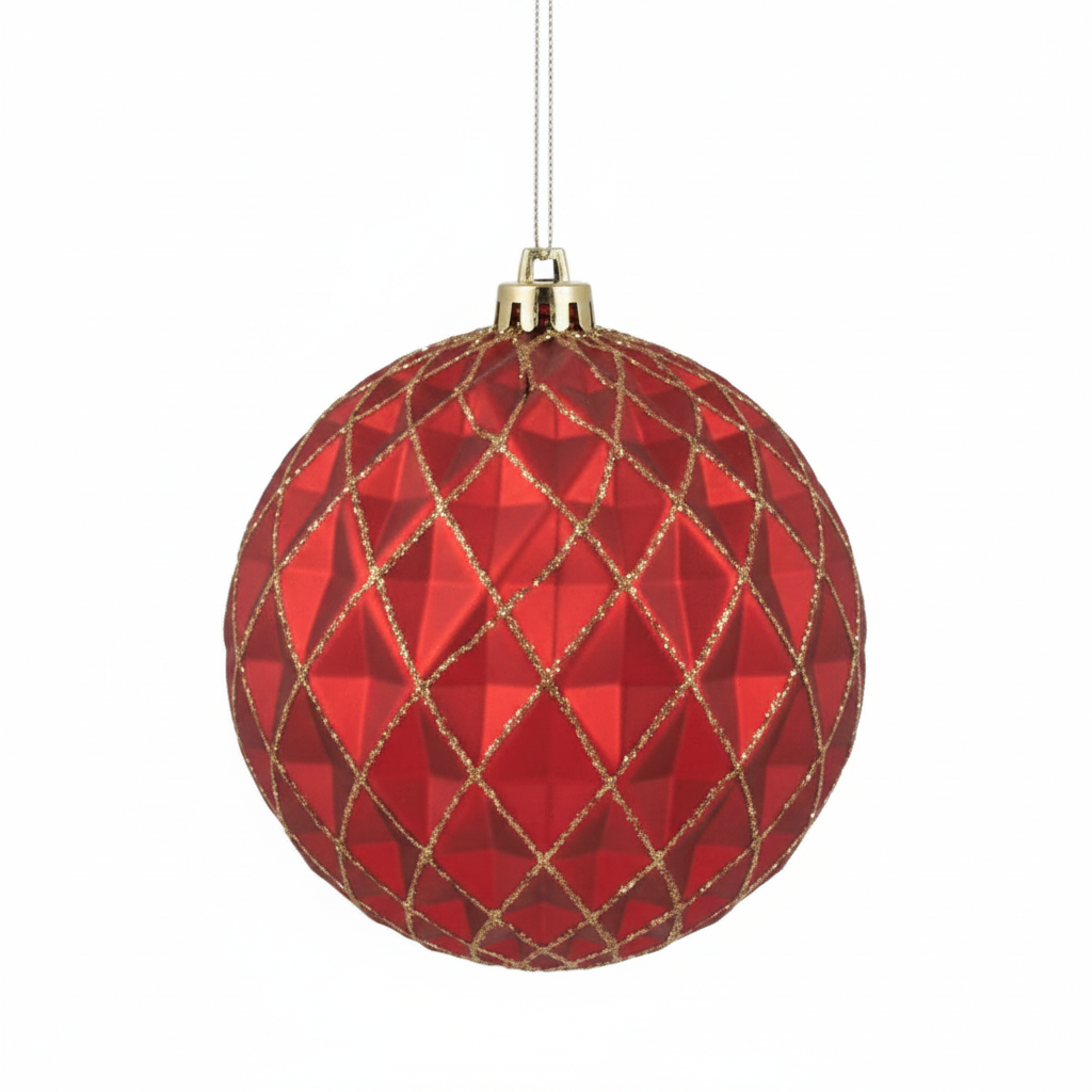 Bola de Navidad Rojo y Dorado 12cm