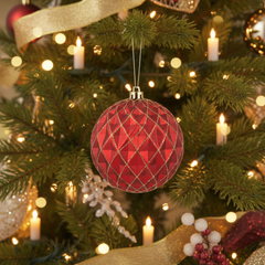 Bola de Navidad Rojo y Dorado 12cm