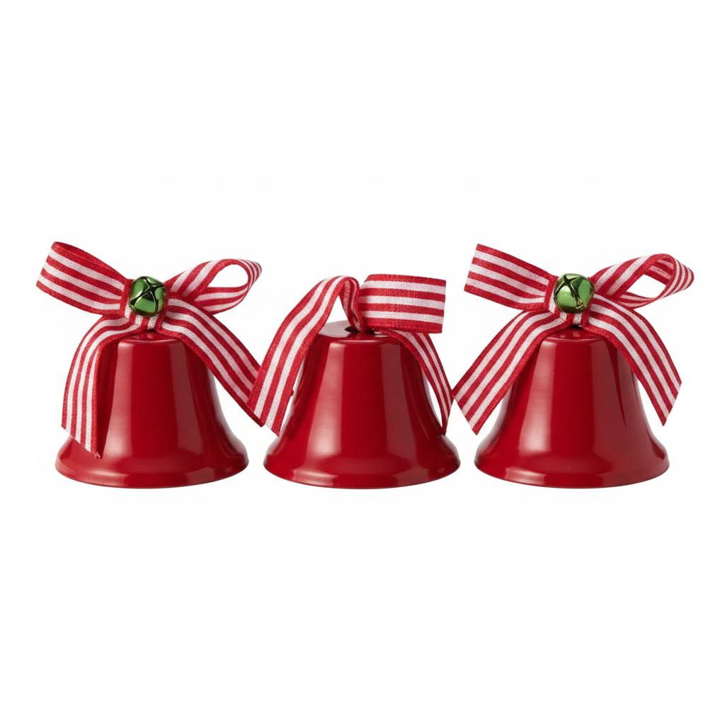 Juego de campanas rojas X3