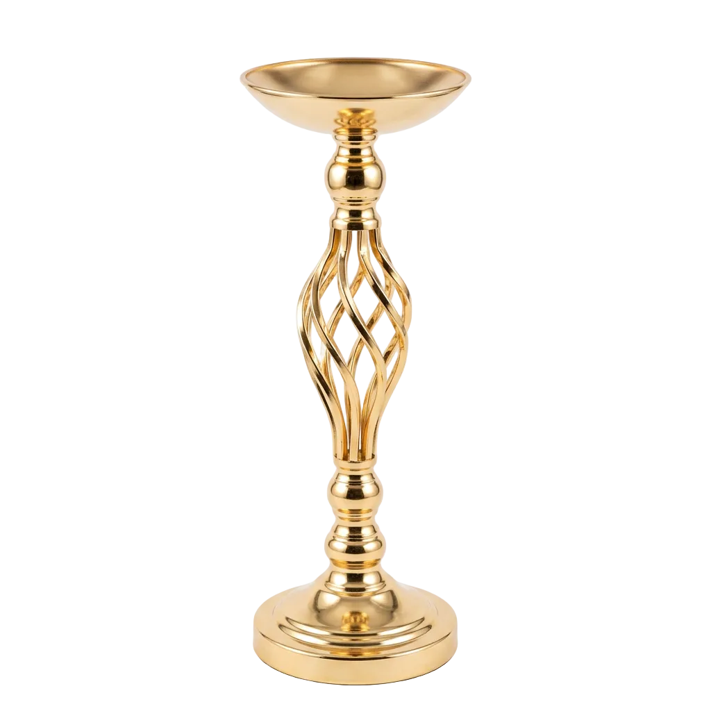 Candelabro Metalico Mediano Dorado